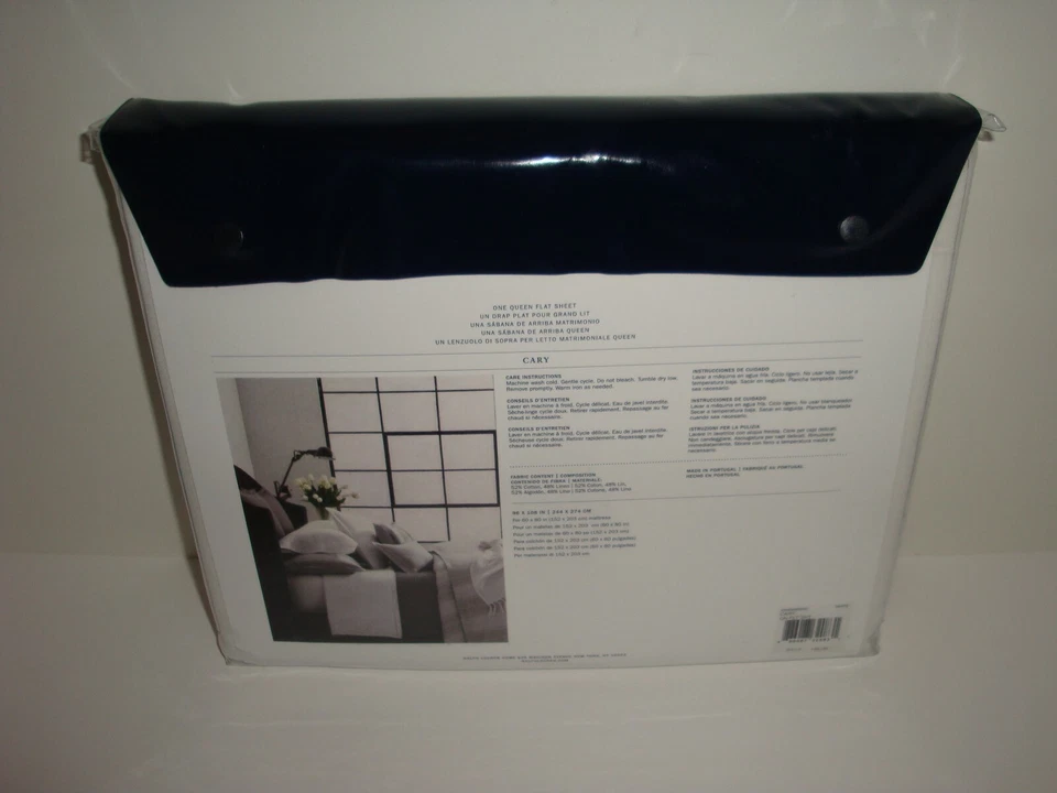 Ralph Lauren Cary Queen Flat Sheet Standard Pillowcases Cotton Linen White $260 - Image 3 of 4