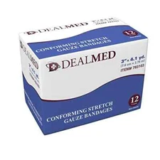 Dealmed 3" Conforming Stretch Gauze Bandages 3" x 4.1 Yards Stretched - 12 Count