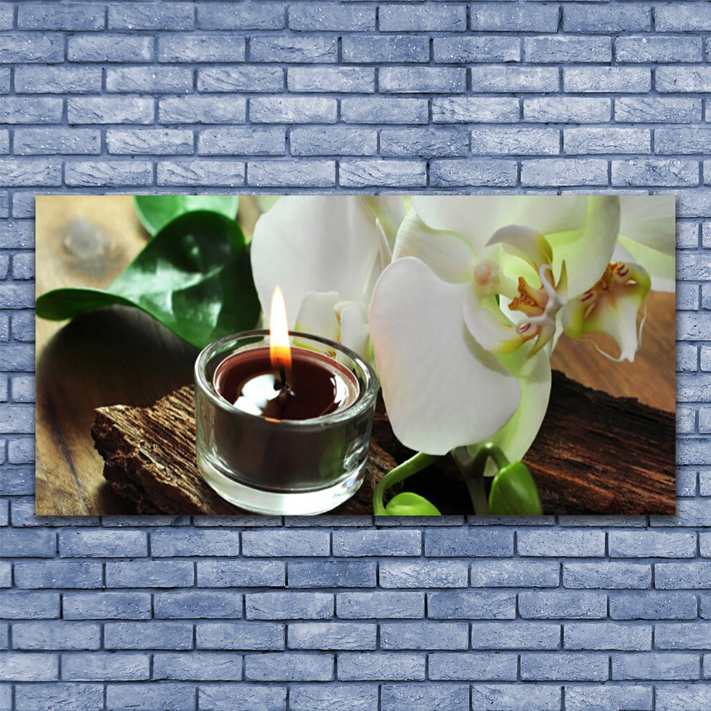 Tableau plexiglas floral 140x70 pour illuminer un mur sombre sans travaux