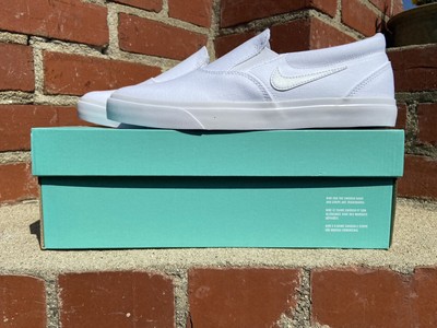 Nike SB Charge White Canvas Slip On Skate Sneaker Men Size 11 Style CT3523  100 | eBay