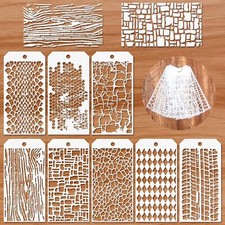 8 Pcs Stencils for Crafts Reusable, Texture Stencils for Painting, Layering.....