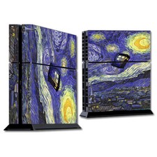 PS4 Playstation console skins decals wrap - Tardis Starry Night