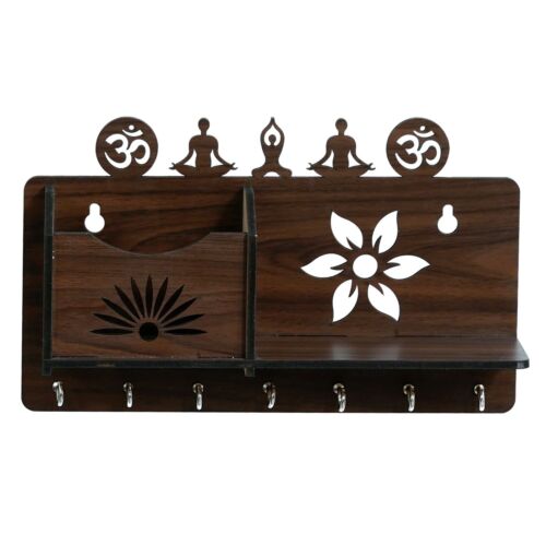 Wall Hooks Key Holders Yoga Mudra Home Designer Wooden Key Hangers Home Decor - Afbeelding 1 van 4