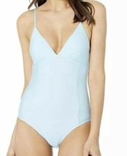 Splendid Women  s 243094 Solid Plunging V-Neck One Piece Swimsuit Size XS