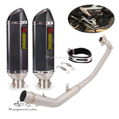 Full System for Lifan KPM 200 2021 2022 2023 Exhaust Tips 370mm Header Link Pipe
