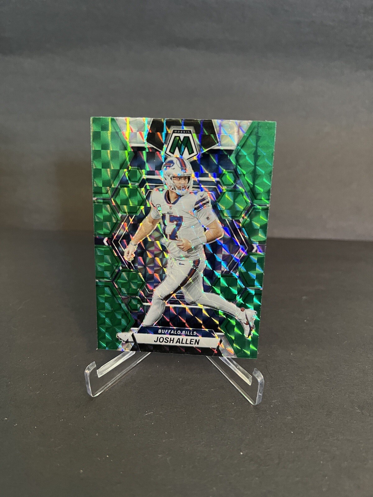 2023 PANINI MOSAIC FOOTBALL JOSH ALLEN GREEN MOSAIC  PRIZM #21