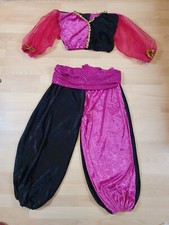 Kostüm Haremsdame, Bauchtänzerin, Handarbeit, Pink-schwarz, 4-teilig, Gr. M-L