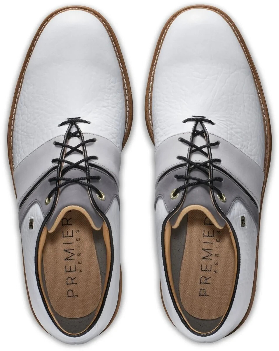 FootJoy Dryjoys Premiere Series Packard LX Golf Shoes - White/Grey