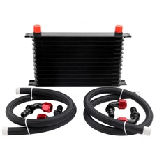 Universal Engine Transmission Oil Cooler Radiator Fitting 13 Rows AN10 AN10 Hose