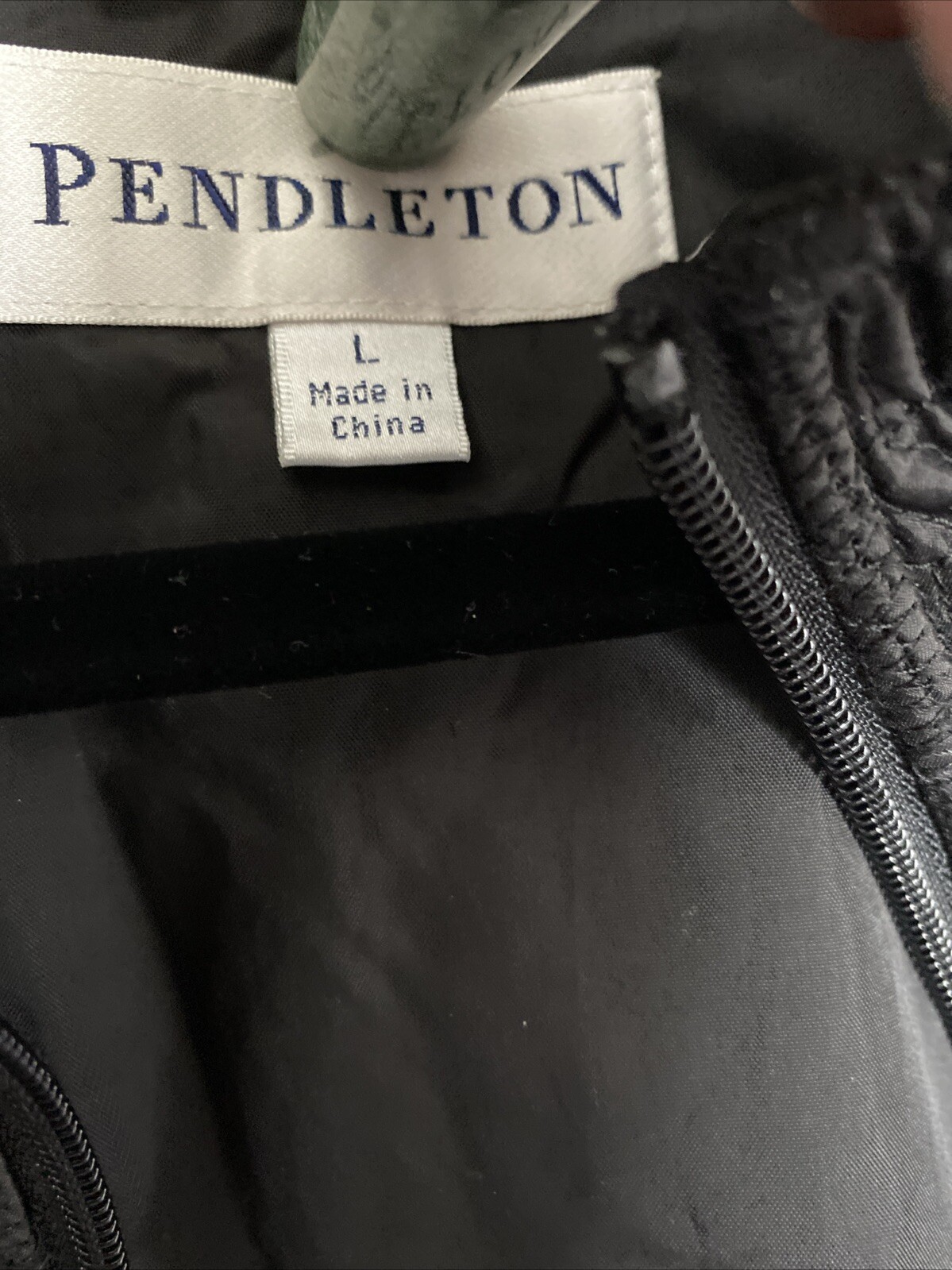 PENDLETON Blazer Jacket Coat Size L  Textured Nyl… - image 9