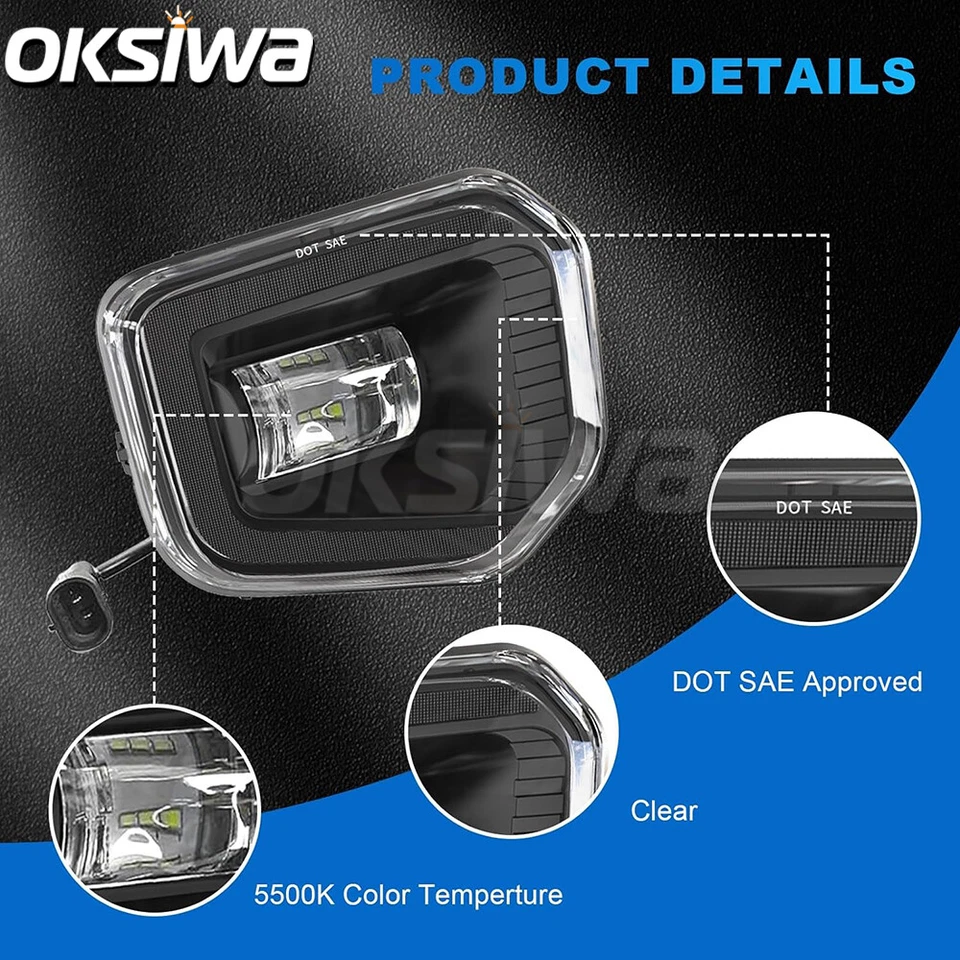 LED 雾灯适用于 2016 - 2021 2022 2023 丰田塔科马 SR SR5 前保险杠灯 — 第 3/4 张图片