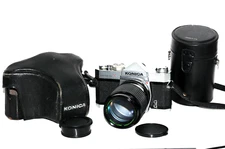 Konica Autoreflex T 35mm Camera With 135mm f 2.8 Lens Bundle!!