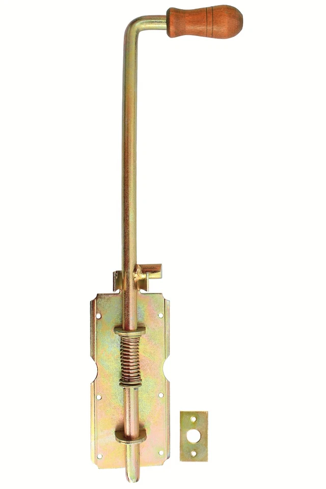 Verrou à Ressort 470/14 MM Loquet de Porte Boulon Pêne Dormant Jaune Zingué - Photo 2/2