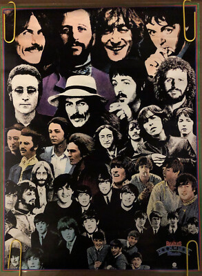 Original Vintage Poster The Beatles 1970s Rock & Roll Music