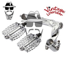 Vtg Twisted 21.1 Stem Mini Round Double Square Twisted 1/2 Pedals Chrome