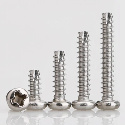 Self Tapping Thread Cutting Bolt Screw Phillips Round Pan Head Cut Tail Screws