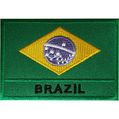 Brasilien Flagge Aufnäher bestickt brasilianisches Fußball Abzeichen Eisen Nähen Kleidung Tasche