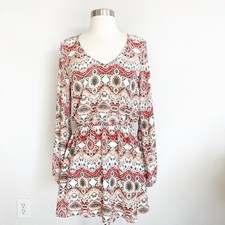 Show Me Your Mumu Dress Womens S Rainey Mini Dress La Quinta Printed Long Sleeve