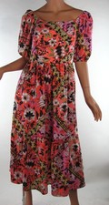 Vince Camuto Womens Size 8 Maxi Dress Floral Print Square Neck Puff Sleeve NWT