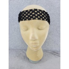 Black Crochet Headband Boho Festival Hair Accessory
