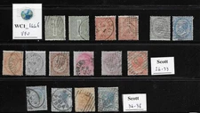 WC1_1446  ITALY. EARLY KINGDOM. 1863-67 DE LA RUE study lot. Used.