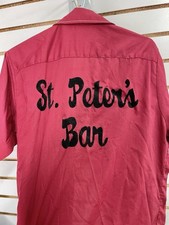 Vintage King Louie Bowling Button Up Shirt Rite Roll Collar Md St Peter  s Bar NL