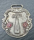 VINTAGE COCA COLA METAL ADVERTISING FOB WITH RED ACCENTS N659