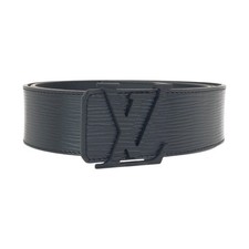 LOUIS VUITTON Epi Santur LV initials M9229 belt Black Noir leather LV