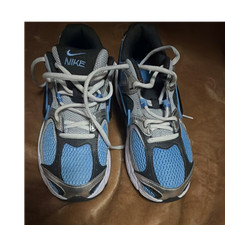 Nike Blue Gray Silver White Unisex Kids Athletic Sneakers Mesh Lace Up