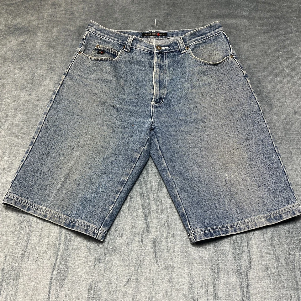 Bermuda masculina Y2K GP 512 autêntica Spirit 36 azul denim lavagem média - Imagem 2 de 4