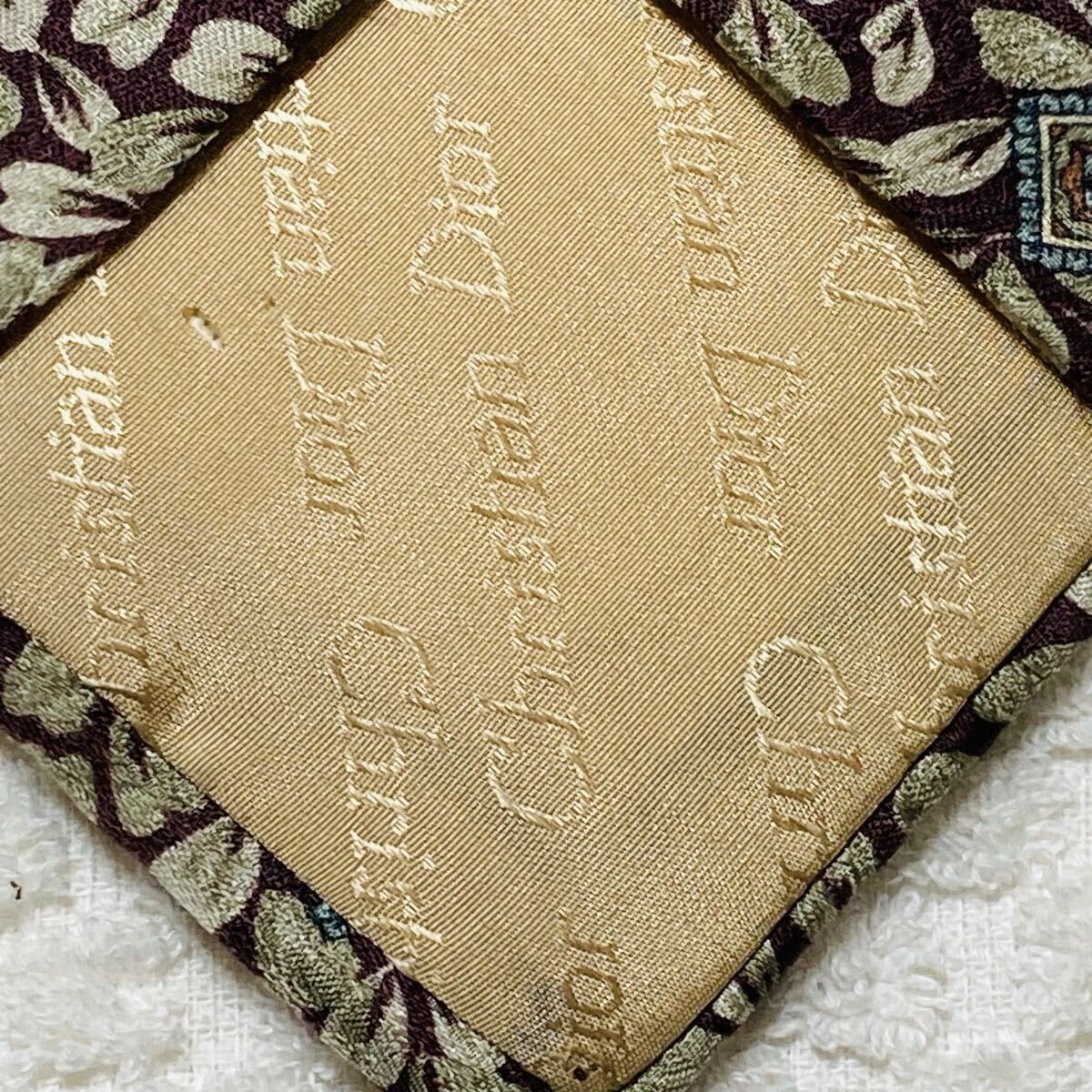 Excellent Condition Christian Dior Tie Petal Jewelry All Over Pattern 100 Silk B thumbnail 7