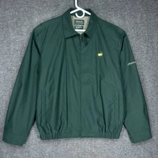 VTG Masters Collection Jacket Mens Large Green Full Zip Bi-Swing Chin Strap Golf