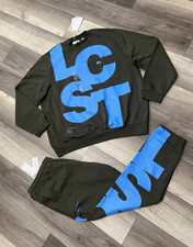 Lacoste Tracksuit Green Blue Spellout Logo Men's Pants Size XL Sweatshirt 3XL