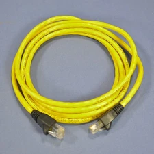 Leviton 5G455-7Y Yellow Cat5e 7ft Ethernet Cable Data Patch Cord Network Booted