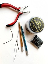 Hair Extension Kit Tools Black Micro Beads, Pliers Hook