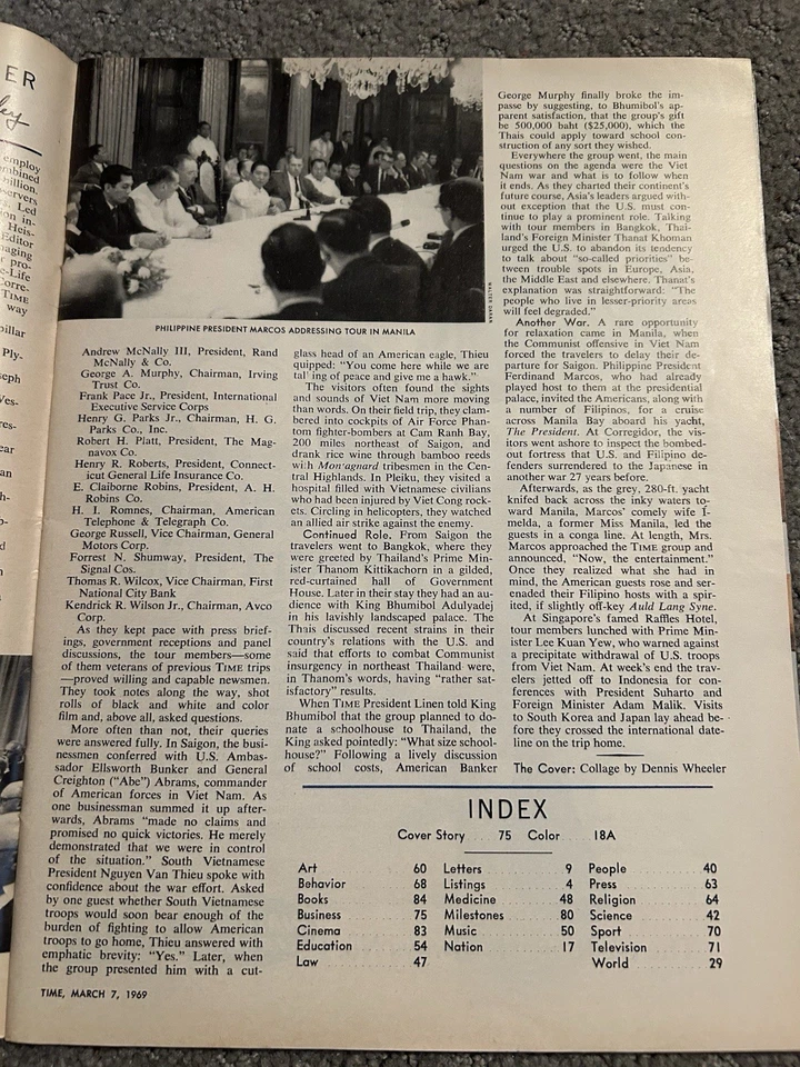 Time Magazine March 7, 1969;  Takeovers In High Gear. Nixon In Europe. - Image 2 of 4