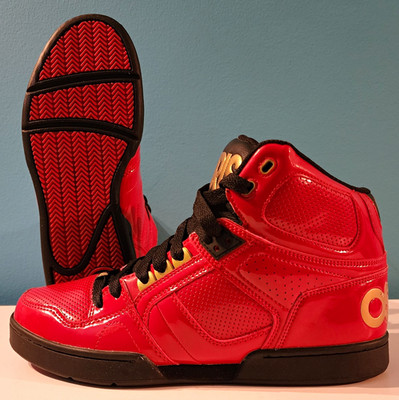 Osiris NYC 83 Men's High Top Lace Up Sneakers Red Black Gold 1130-2488
