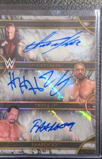 2018 Topps Legends of the WWE - Triple Auto Undertaker/Triple H/Faarooq #1/5