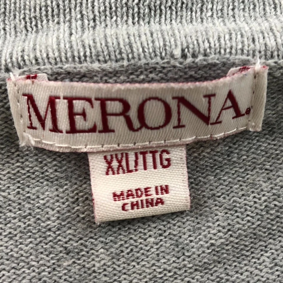 Merona Mens Cardigan Sweater Size XXL V-Neck Button Up Gray Knit Casual Classic - Image 3 of 4