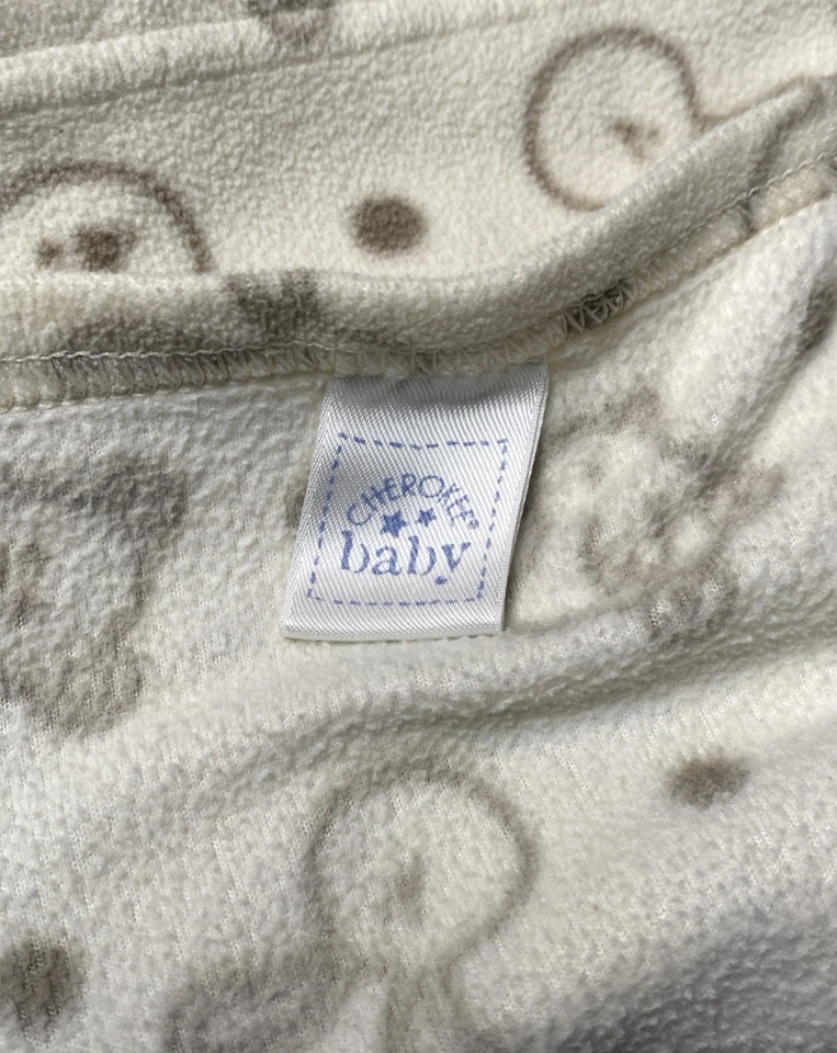 Vintage Cherokee Baby Blanket Bear Bunny Head Toy Duck Cream Thin Fleece Lovey - Image 4 of 4