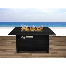42" Propane Gas Fire Pit Table with Lid Outdoor Garden Backyard Fireplace Heater