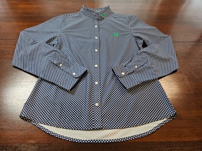 Authentic Notre Dame Lady Irish Shirt Women s Navy White Gingham Shirt XXL