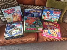 Bundle Of 6 Board Games And Glow Art Age 4-10 Inc Hedbanz Hungry Hippo Guess Who
