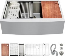 30" x 22" Farmhouse Apron Sink Single Bowl Kitchen Sink Stainless Steel Sink USA