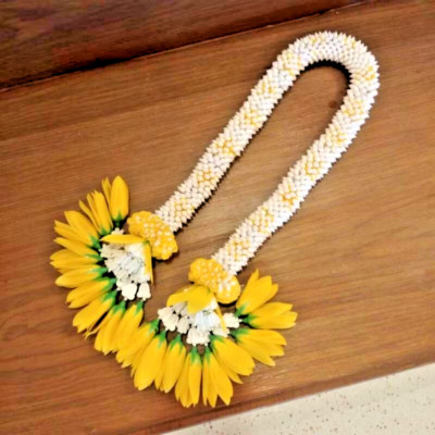 Garland Artificial Gardenia Plastic Champa Flower Fabric Hang Long 60 cm. Malai