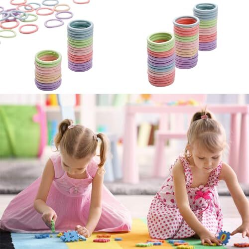 200PCS Elastic Hair Ties, No Crease Hair Small Ponytail Holders Marcon Color - Bild 7 von 7