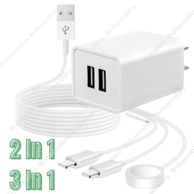 For iPhone Apple Watch iWatch 7/6/5/4/3/2/1/SE USB Magnetic Charger Cable Cord