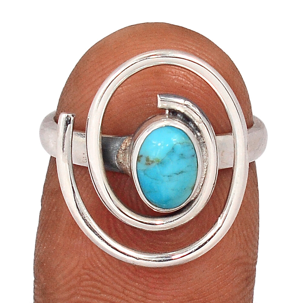 Composite Mohave Blue Turquoise 925 Sterling Silver Ring OSA1 s.6 ...