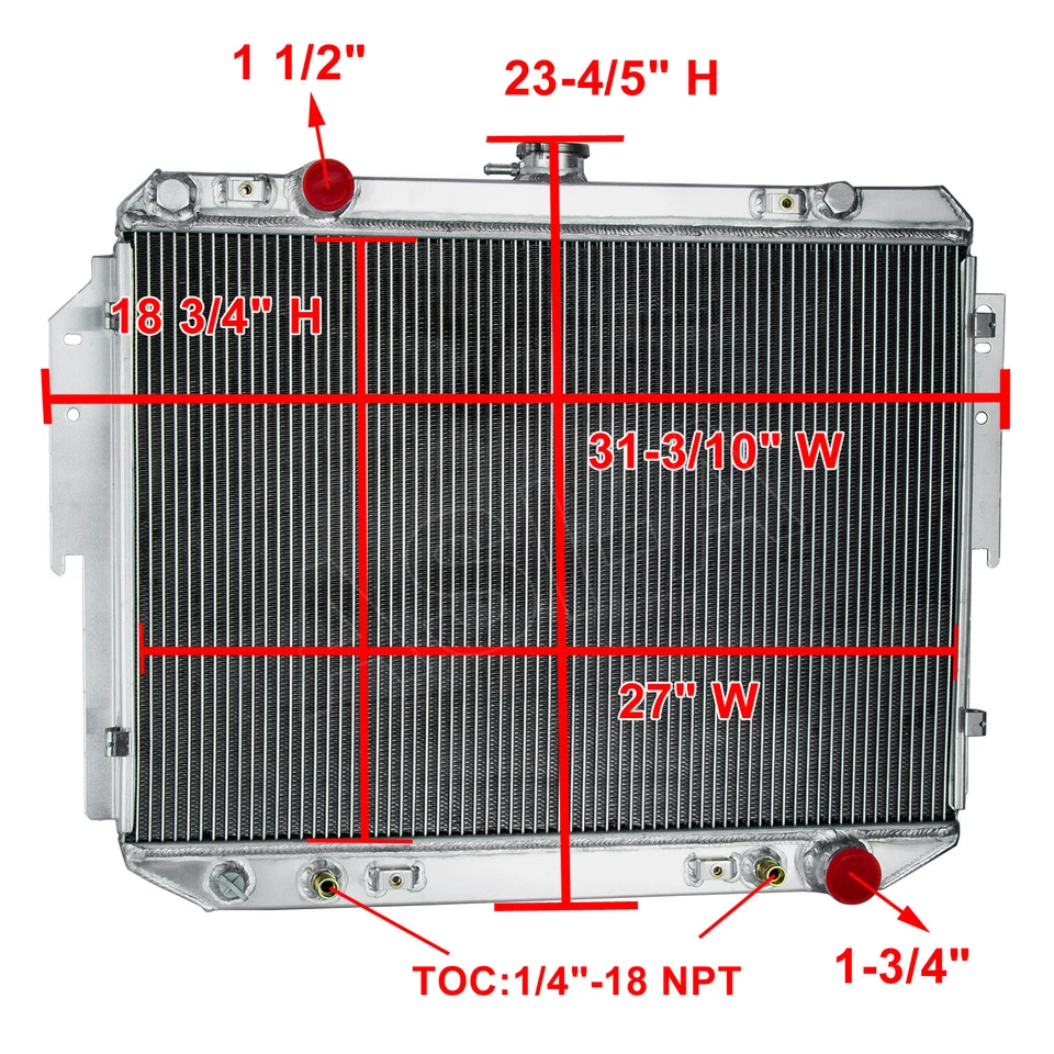 3 Rows Radiator&Shroud Fan For 1984-2003 Dodge B1500 RAM 1500 2500 VAN 3.9L,5.9L Foto 3 de 4
