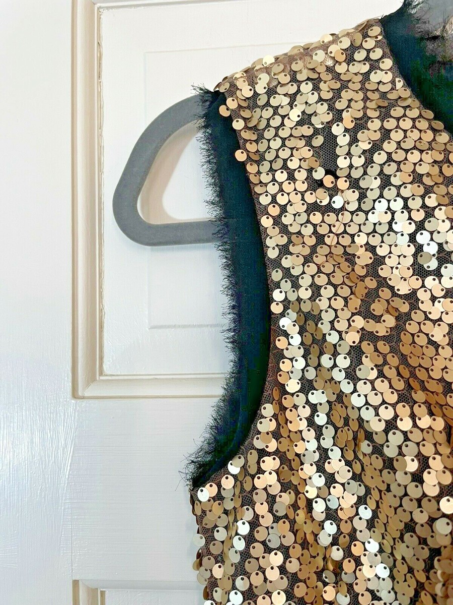 NANETTE LEPORE WOMENS GOLD SEQUINED LINED DRESS - SIZE 2 | eBay